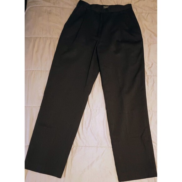 L.L. Bean Pleated Dress Pants Trousers Black Women’s Size 8 M/T - Picture 1 of 8